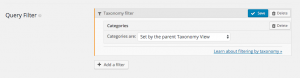 Filter posts based on the category set on the parent Taxonomy View