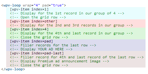 View meta loop parameters