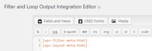 Filter and Loop Output Integration Editor