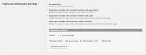 Pagination and Sliders Settings