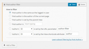Views - Filter By Post Author