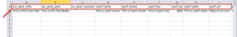 CSV file needs to have column headings (e.g. meta keys) on the first row