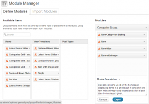 Module Manager admin screen