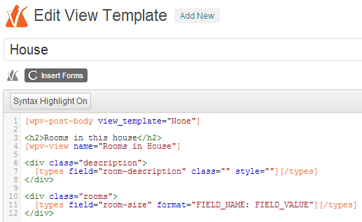 Content Template Editor with Syntax Highlighting