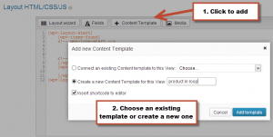 Add a Content Template to a View