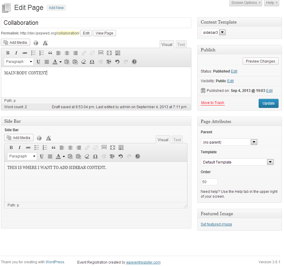 How to add sidebar content that actually displays on the sidebar Toolset