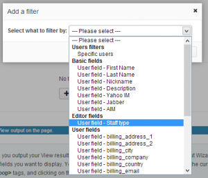 User filter