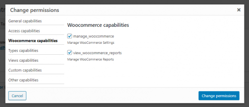 Editing WooCommerce capabilities using Access plugin
