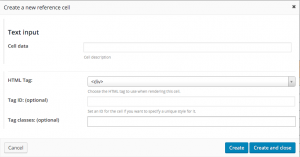 Reference cell dialog