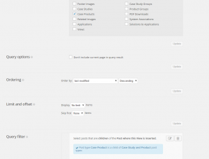 The ProductCaseStudies View shows Related Case Studies for a chosen product in the Query filter section (2/3).