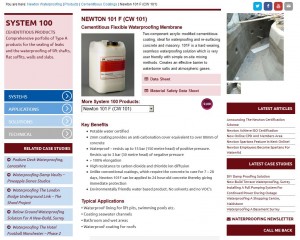 The entire list of custom post types in Types on the Newtonwaterproofing site. The custom post types that create the Products - Case Studies relationship are highlighted. 