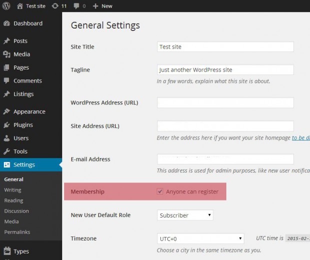 How to enable Membership in WordPress Settings