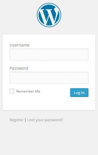 WordPress default login form