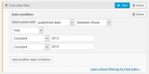 Filter by date between two values