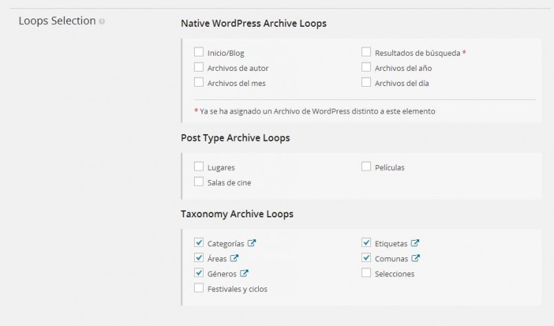 The same WordPress Archive View was applied to regular WordPress categories and different taxonomies.