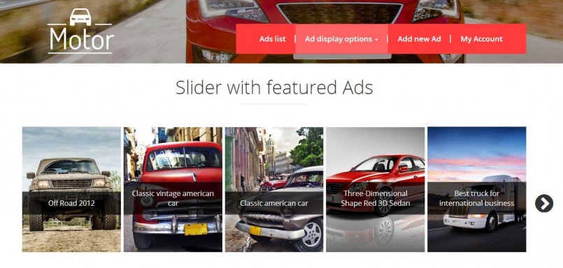 slider with featured ads
