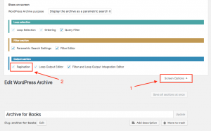 Enabling Pagination section for an existing WordPress Archive