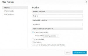 Inserting a marker to the map - choose the data source