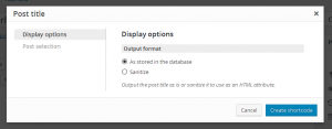 Create a shortcode and adjust its attributes