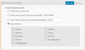 Filter by terms set in a parameter