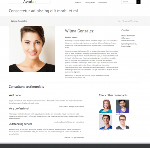 Single Consultant page created with Toolset Layouts (front-end)