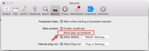Safari enable popups