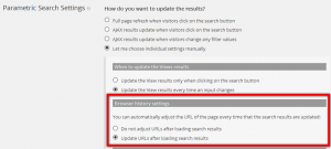 Browser history settings for parametric search