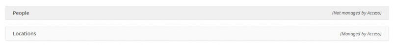 Settings organized as collapsible  sections