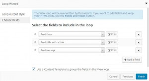 Adding the fields in Loop Wizard