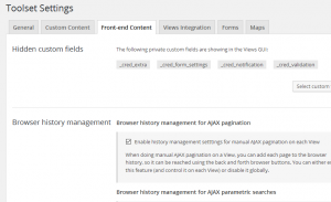 Views registers one tab into the Toolset shared Settings page