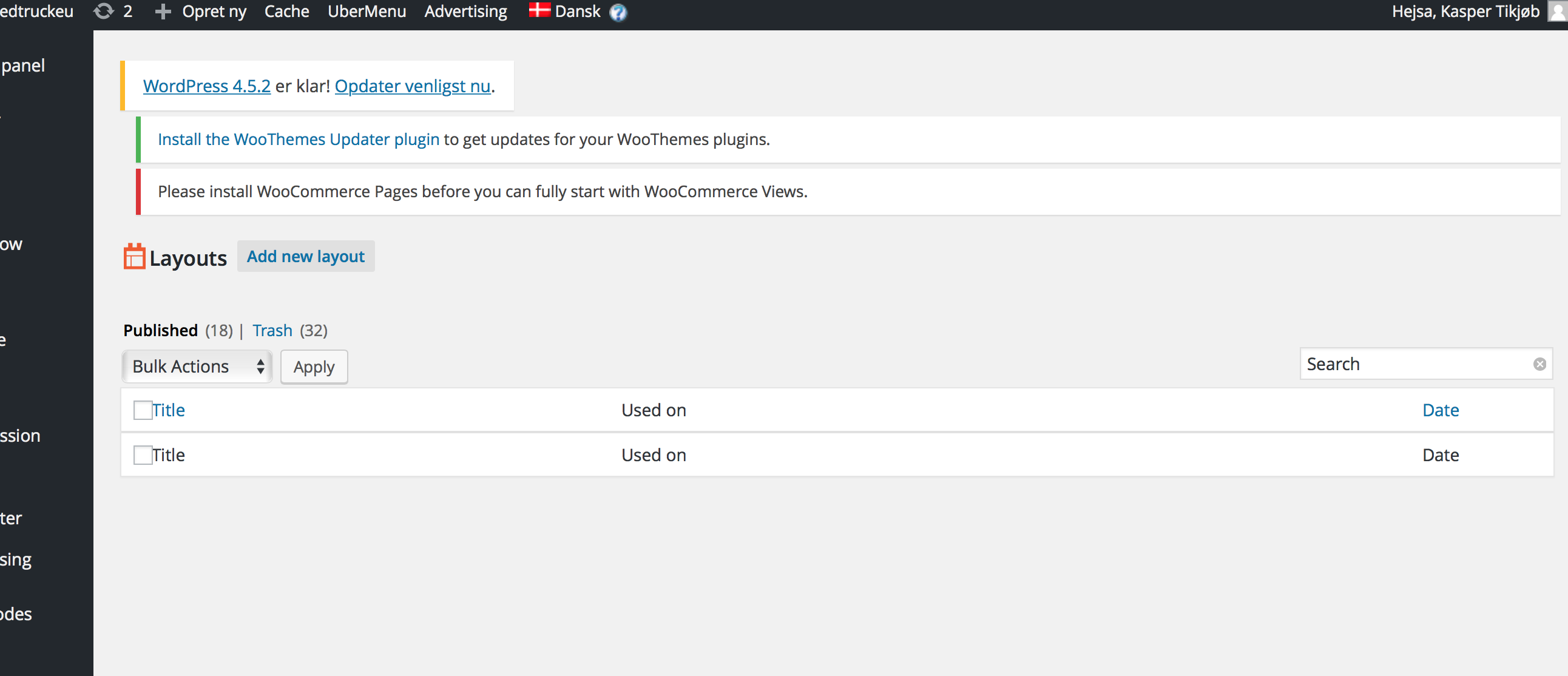 Layouts don't show in the list any more - Toolset
