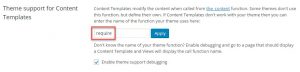 Theme Support For Content Templates - Enter The Name Of The Theme's Custom Function
