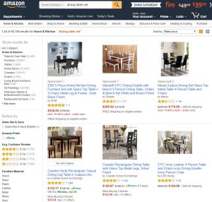 Custom search for each category in Amazon