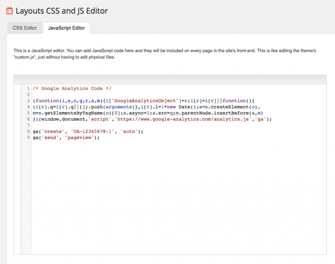 Layouts JavaScript Editor