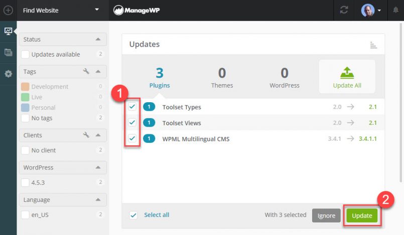 Updating Your Site’s Plugins Using ManageWP