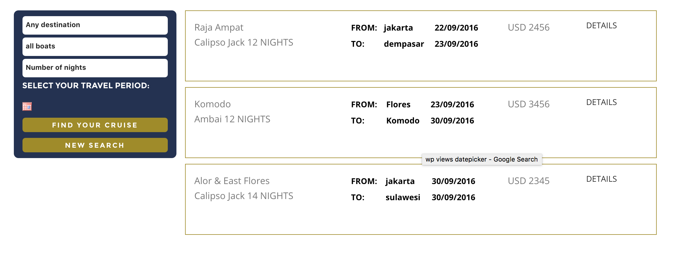 datepicker select multiple dates Toolset
