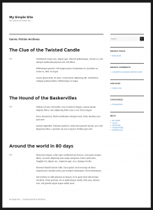 The custom taxonomy term archive page as displayed by the Twenty Sixteen theme’s default template