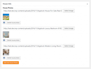 Repeating image field on the “House” post-editing page