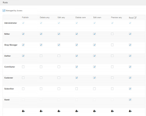 Defining access rules for Posts