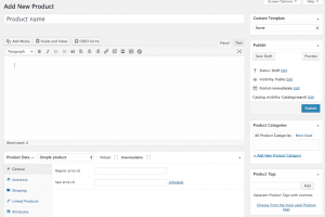 Adding a new product from the admin - users will see all the fields and options even if some of them are not needed