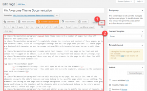 Creating a documentation page and pasting the auto-generated content