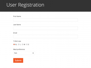 User registration forms