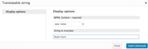 Selecting the context of the string to translate