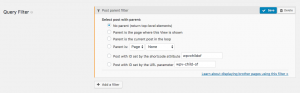 Options for filtering by post parent