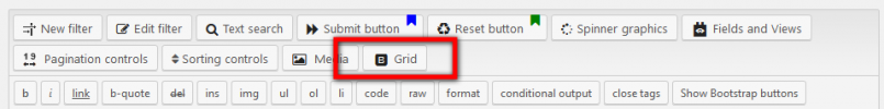The new Grid row generator button