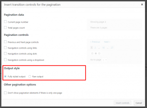 New options for selecting the pagination output style