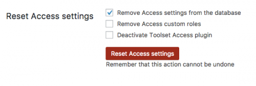 Remove Access settings option