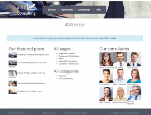 Example of a 404 error page