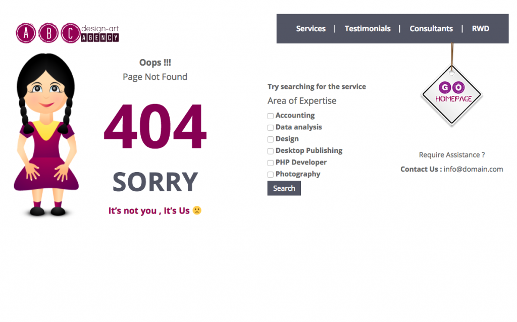 404 page design