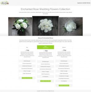 How a flower package is displayed on the frontend